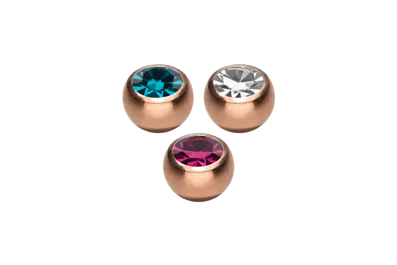 SET Chirurgenstahl Schraubkugel KRISTALL von Piercingline